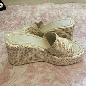 Madden Girl Beige Woven Wedge Sandals
